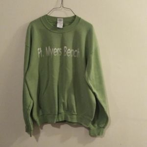 Lime green pull over sweat shirt